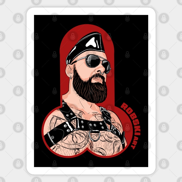 Leather d1ck - red Magnet by RobskiArt